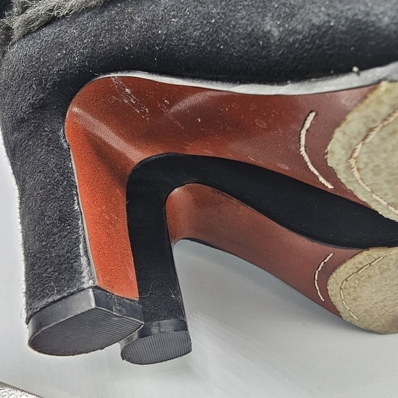 Sam Edelman Shalin Black Suede Fur Boots Size 7.5 - Picture 12 of 14